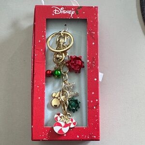 Disney Festive Keychain with Red and Green Charms